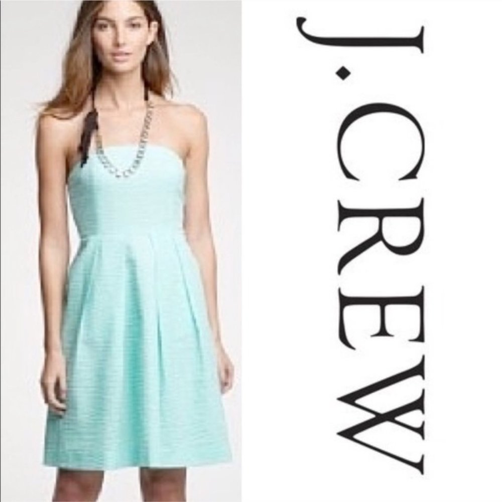 J Crew Mint Green Lorelei Silk Strapless Dress 10